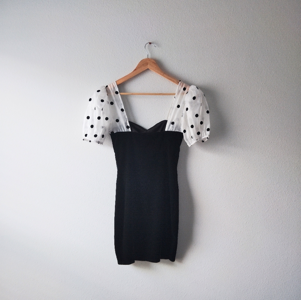 Nordstrom Lush BabyDoll Polka Dot Dress - Picture 2 of 5